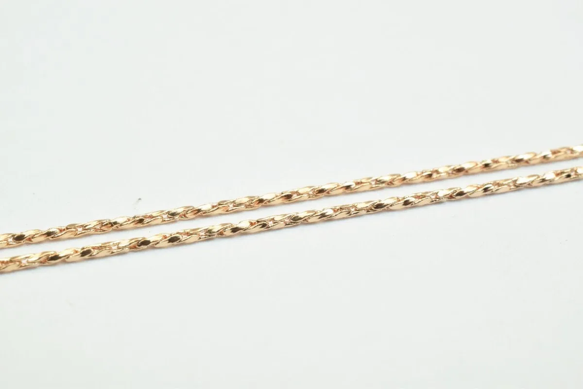 18K Rose Gold Filled Look, EP tarnish resistant Chain 17.5" Inches Long 1mm width 1mm Thickness CG247