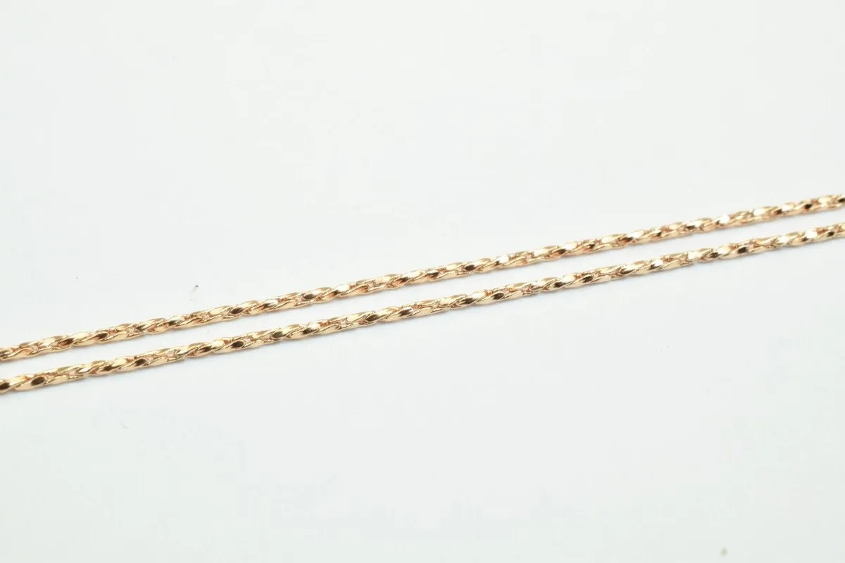 18K Rose Gold Filled Look, EP tarnish resistant Chain 17.5" Inches Long 1mm width 1mm Thickness CG247