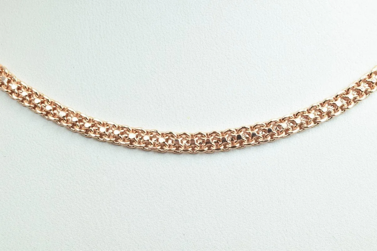 18K Rose Gold Filled Look, EP tarnish resistant Chain 19" Inches Long 4mm Width 2mmThickness CG235