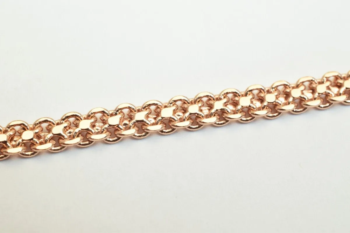 18K Rose Gold Filled Look, EP tarnish resistant Chain 19" Inches Long 4mm Width 2mmThickness CG235