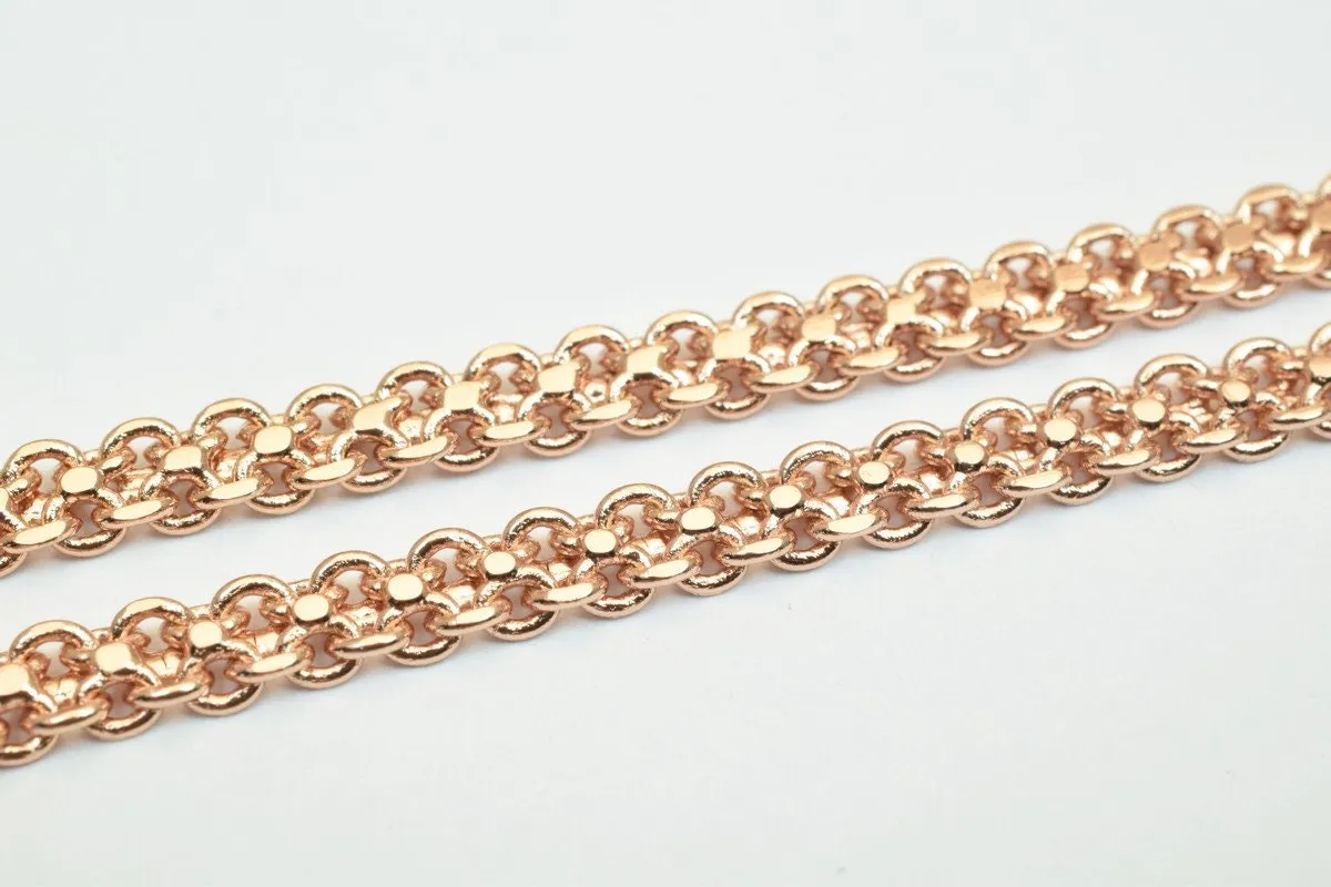 18K Rose Gold Filled Look, EP tarnish resistant Chain 19" Inches Long 4mm Width 2mmThickness CG235