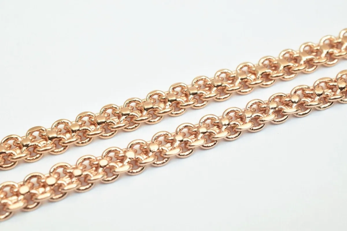 18K Rose Gold Filled Look, EP tarnish resistant Chain 19" Inches Long 4mm Width 2mmThickness CG235