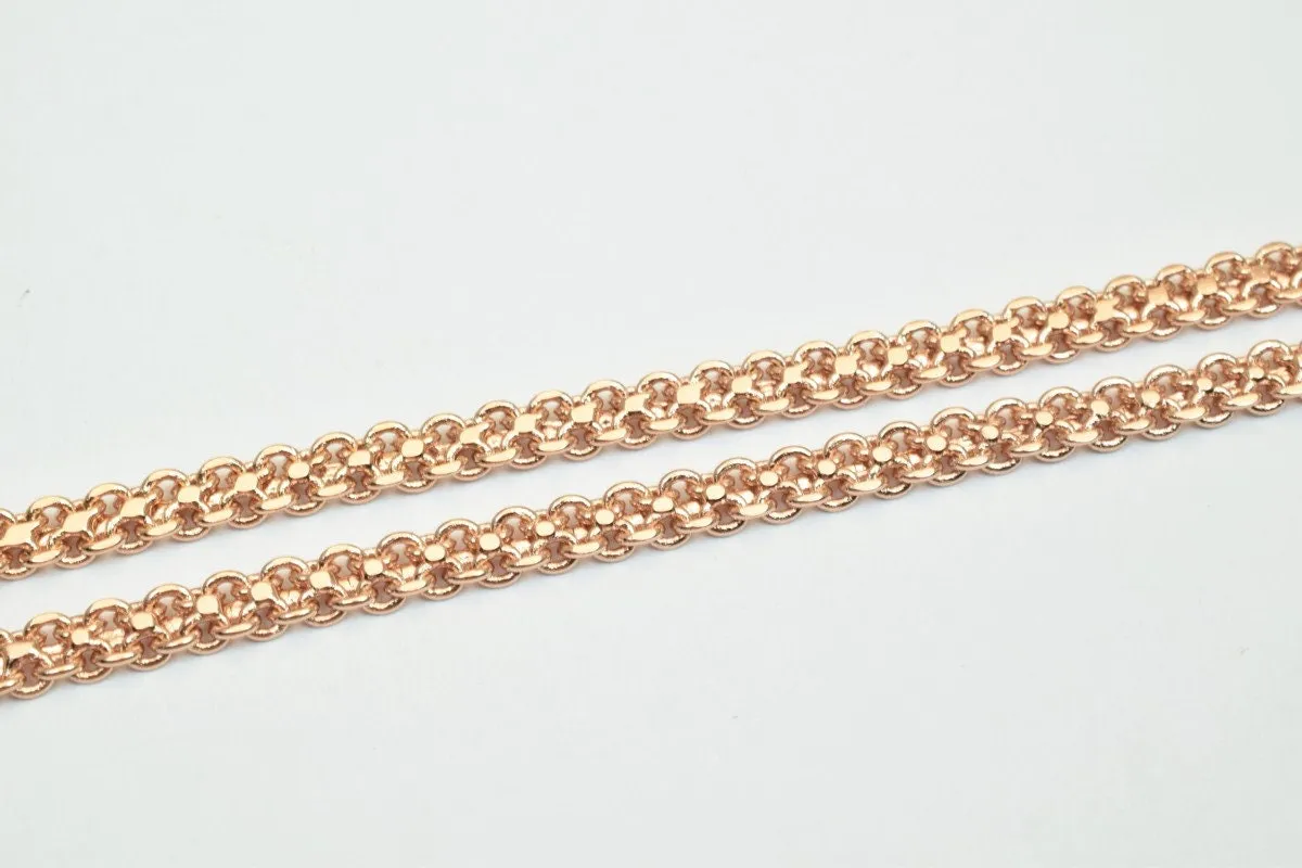 18K Rose Gold Filled Look, EP tarnish resistant Chain 19" Inches Long 4mm Width 2mmThickness CG235