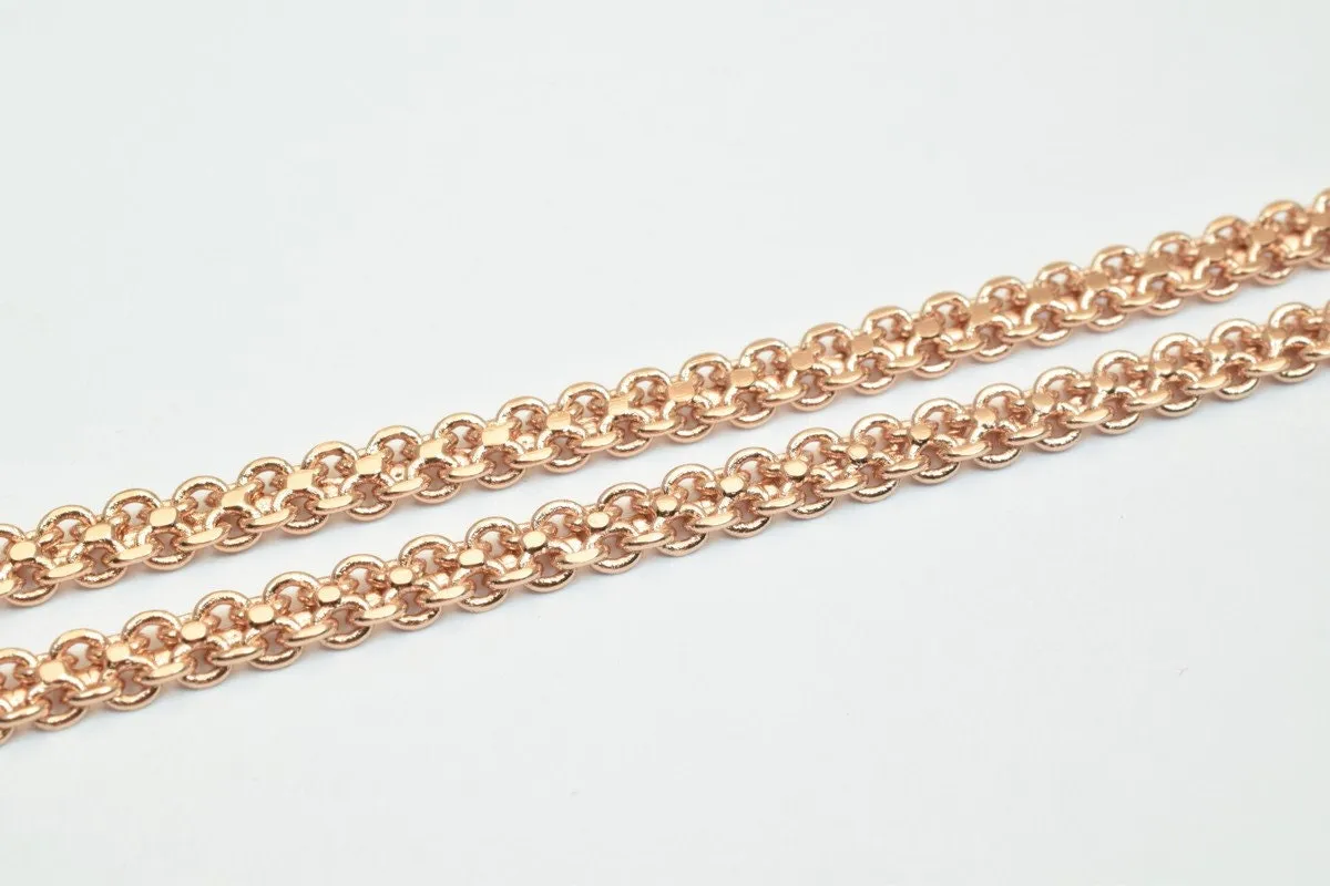 18K Rose Gold Filled Look, EP tarnish resistant Chain 19" Inches Long 4mm Width 2mmThickness CG235