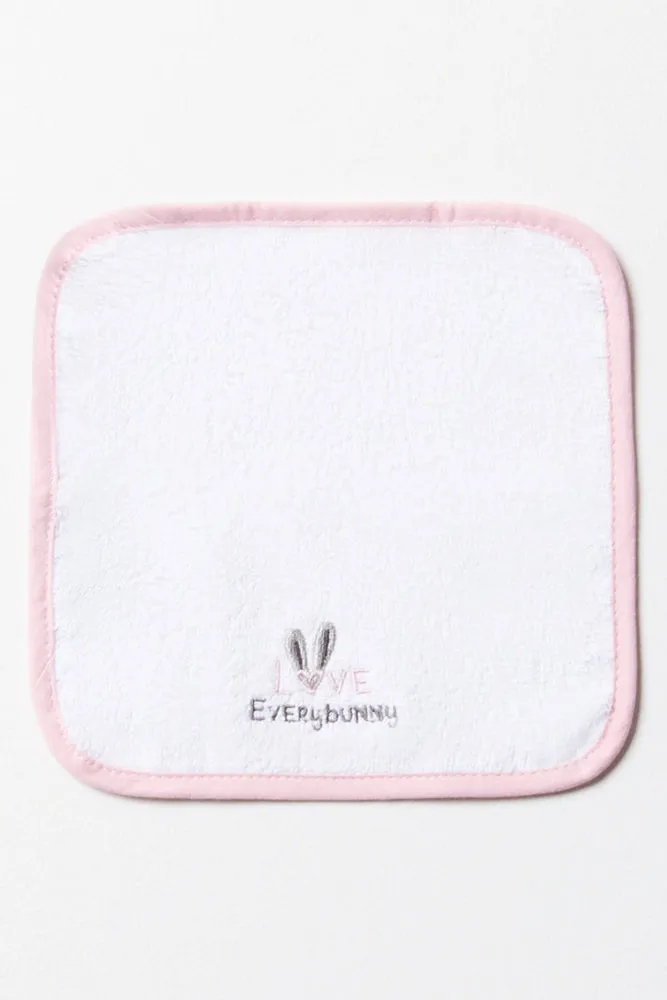 3 Pack Bunny Face Cloths Pink