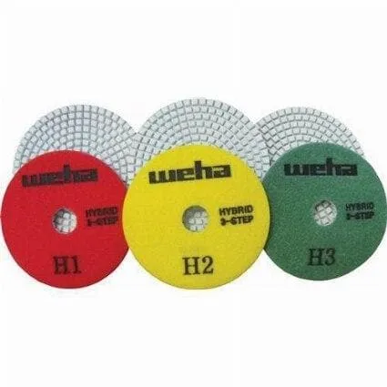 3" Weha 3 Step Hybrid Diamond Polishing Pad Set of 3