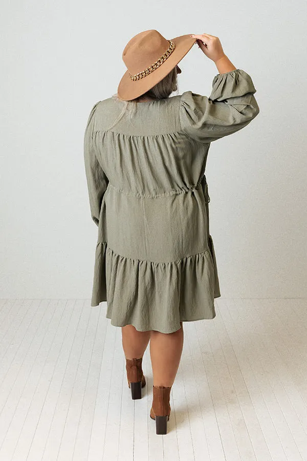 A Little Whisper Shift Dress in Pear Curves