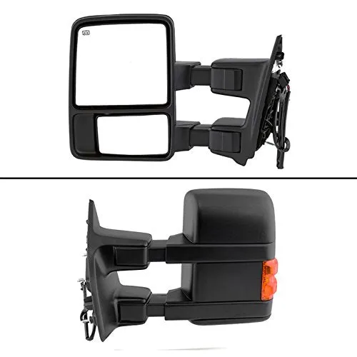 AKKON - For 08-16 Ford SuperDuty Extendable Towing Power Telescoping Wide Angle Side Mirrors Driver Left