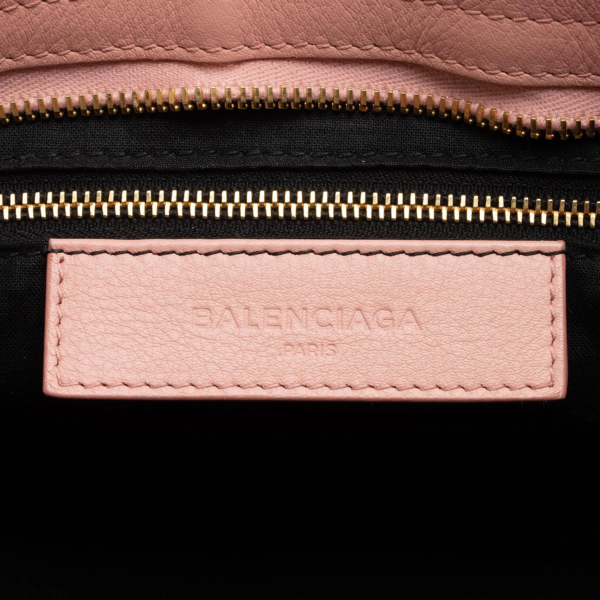 Balenciaga Agneau Metal Plate Classic City Satchel