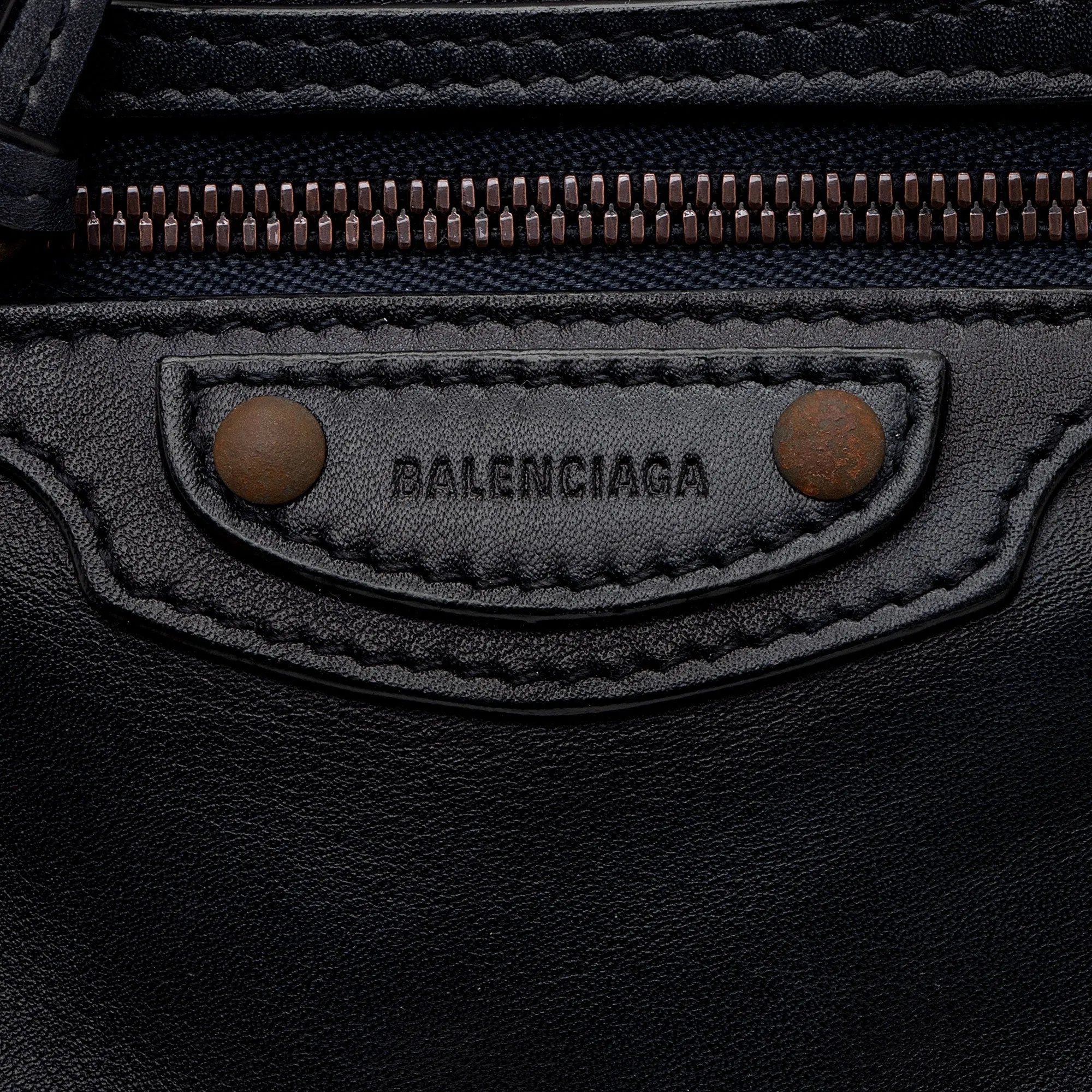 Balenciaga Calfskin Neo Classic Rust Hardware City Mini Satchel