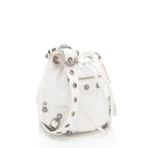 Balenciaga Croc Embossed Crystal Le Cagole XS Bucket Bag