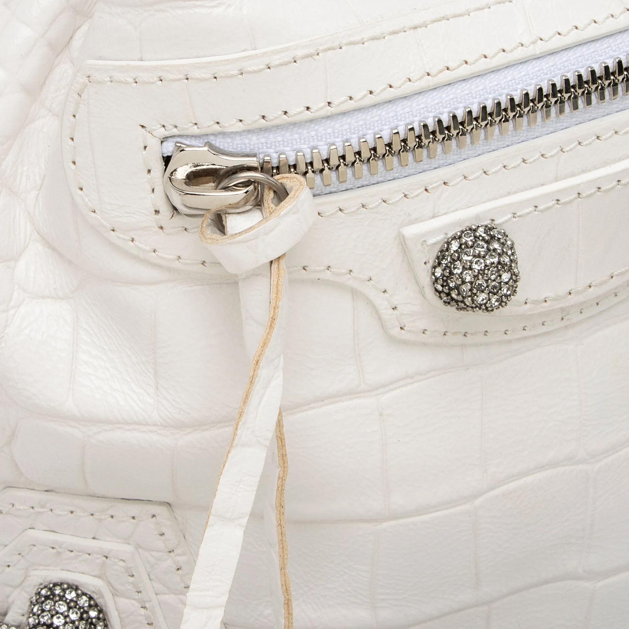 Balenciaga Croc Embossed Crystal Le Cagole XS Bucket Bag