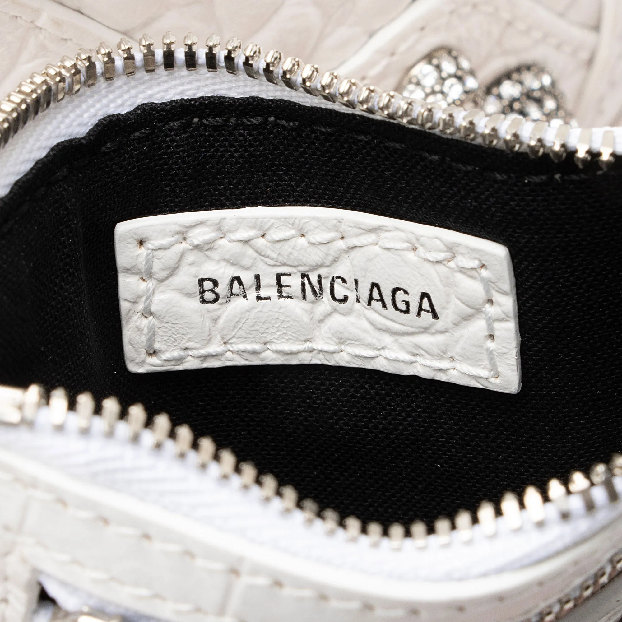 Balenciaga Croc Embossed Crystal Le Cagole XS Bucket Bag