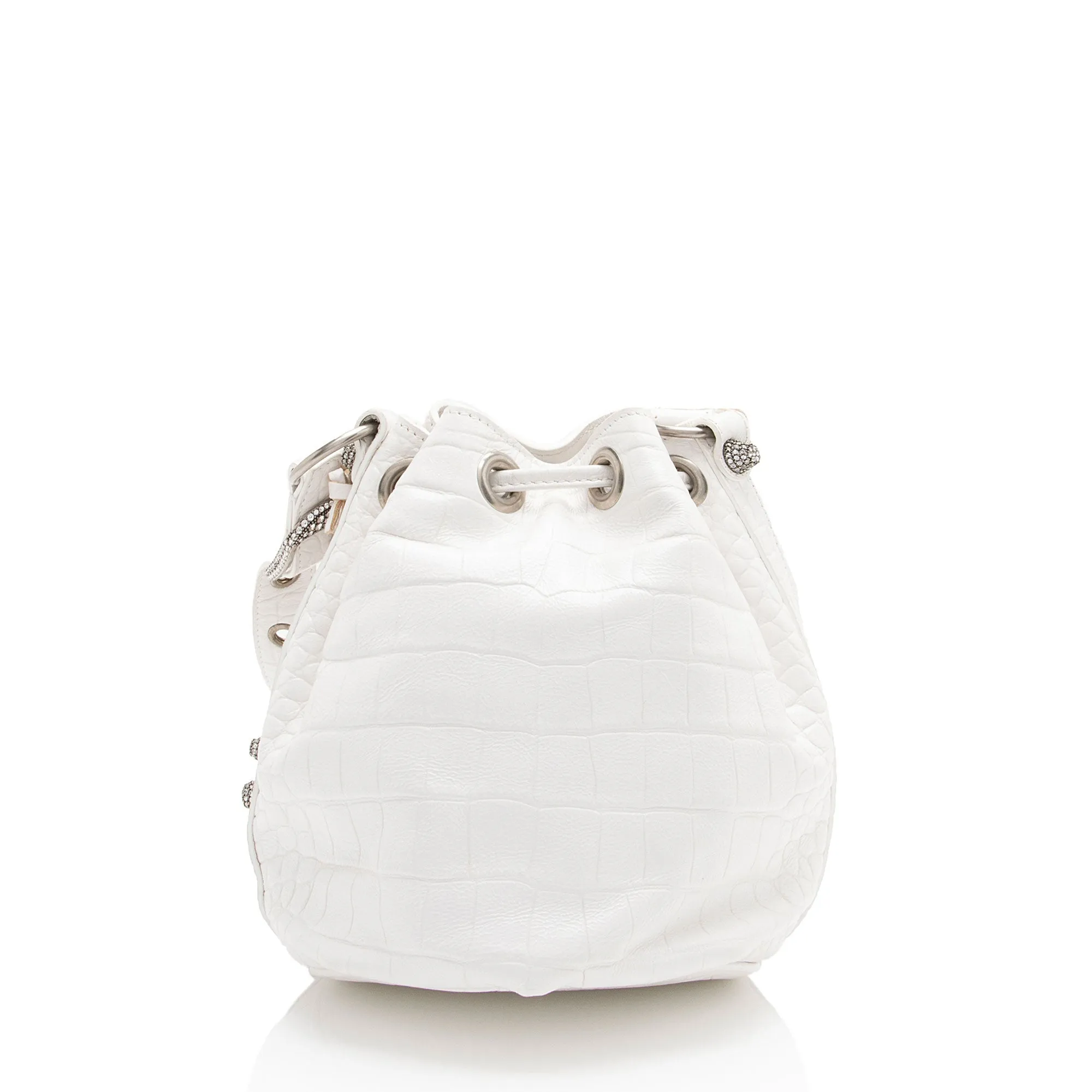 Balenciaga Croc Embossed Crystal Le Cagole XS Bucket Bag