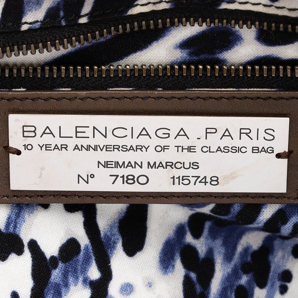 Balenciaga Limited Edition Metallic Calfskin Leather Anniversary City Satchel