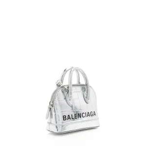 Balenciaga Metallic Croc Embossed Ville Mini Top Handle