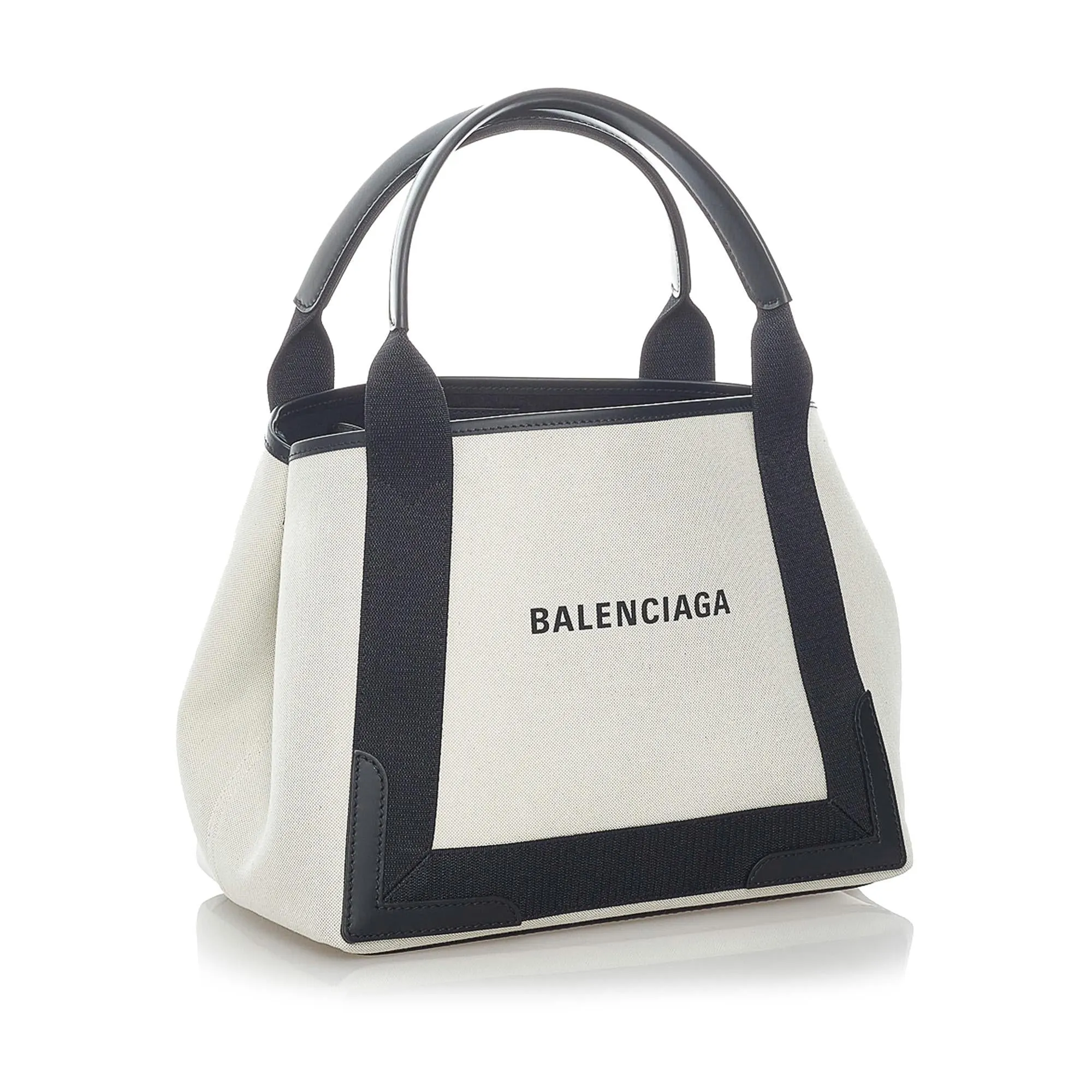 Balenciaga Navy Cabas S Canvas Tote Bag