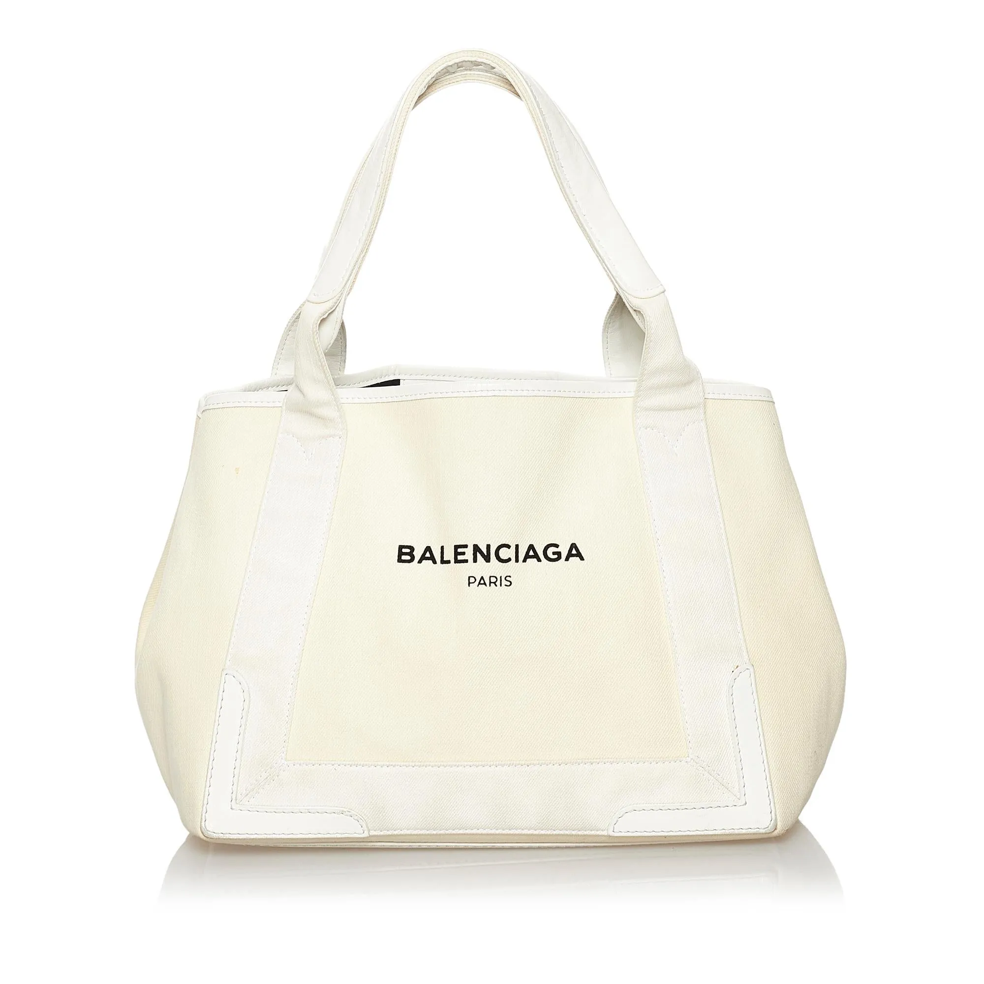 Balenciaga Navy Cabas S Canvas Tote Bag