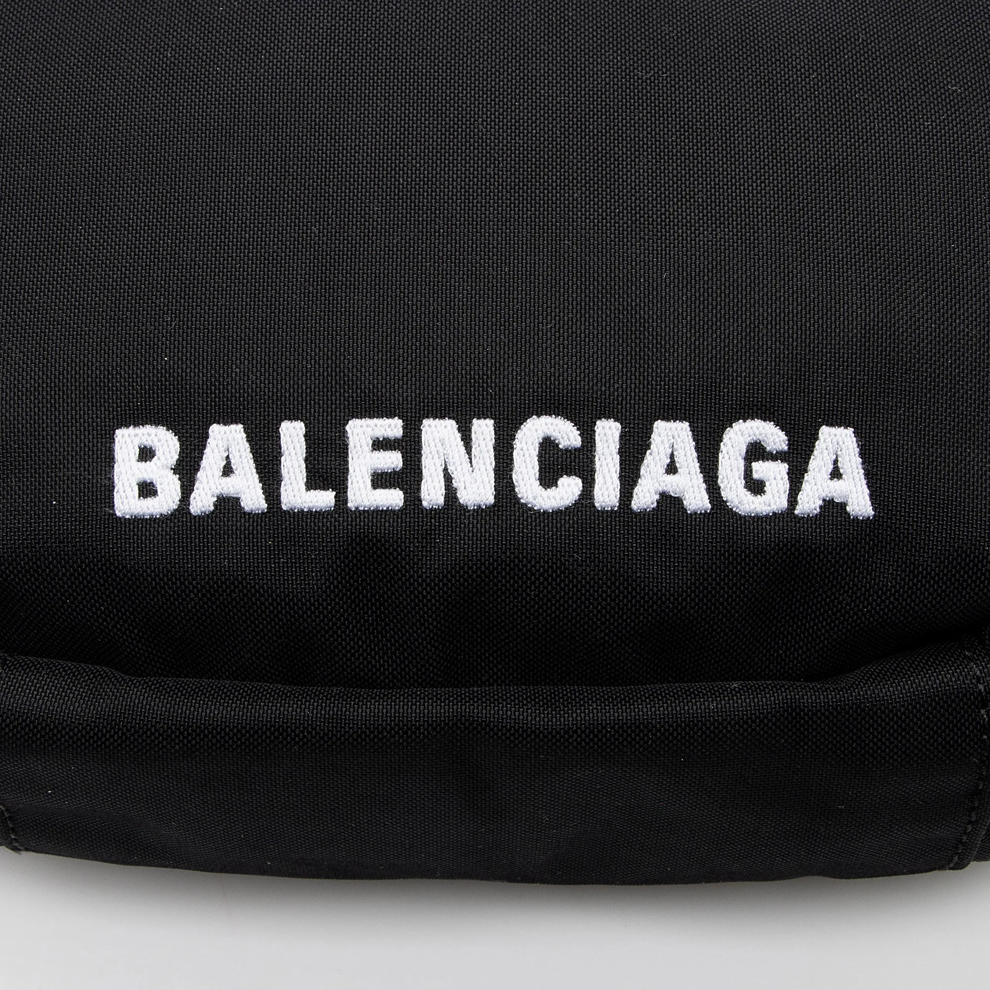 Balenciaga Recycled Nylon Logo Wheel Shoulder Bag