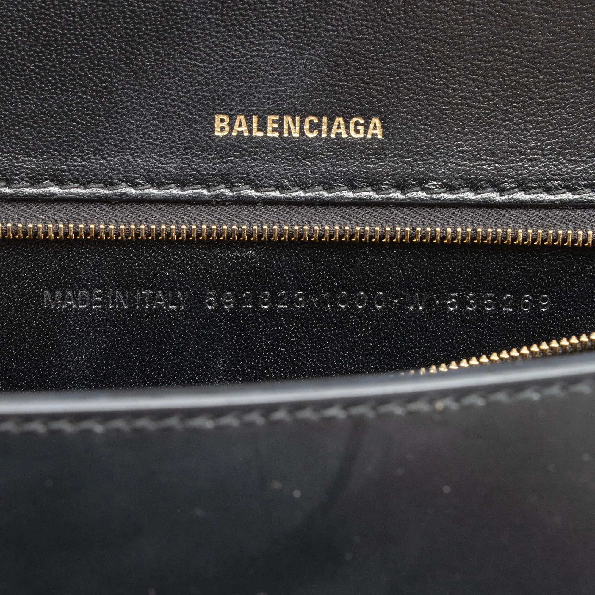 Balenciaga Shiny Calfskin Hourglass Medium Satchel