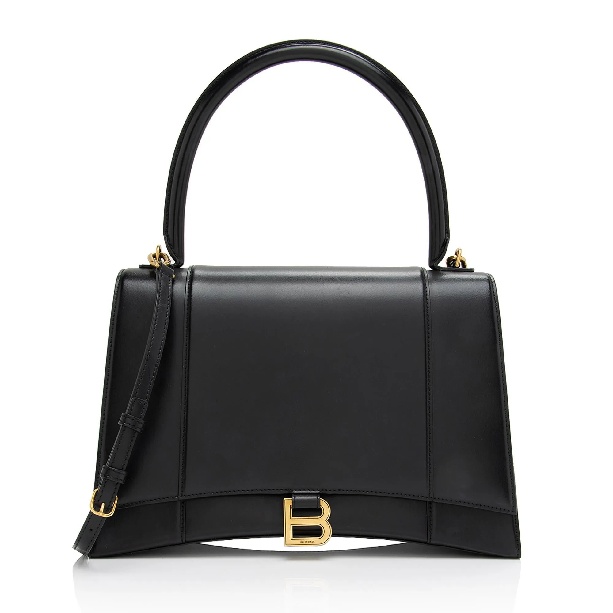 Balenciaga Shiny Calfskin Hourglass Medium Satchel