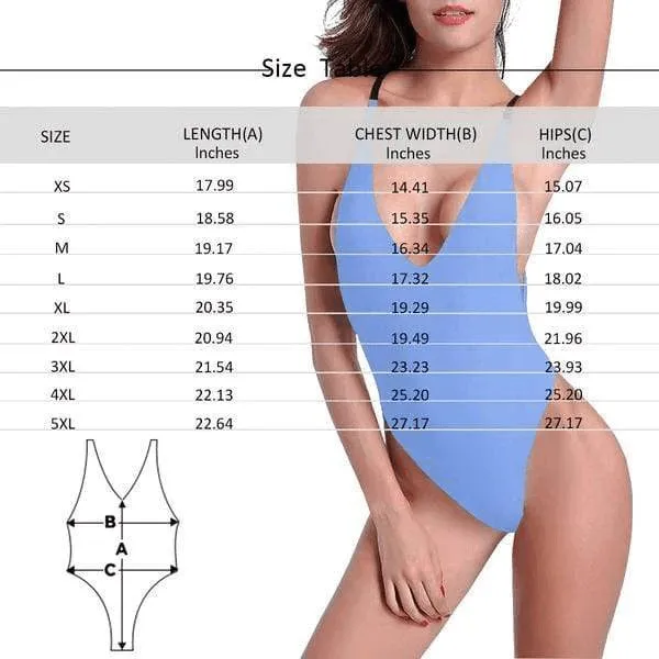 Big Face Bathing Suit-Custom Face Personalized Bathing Suits Women's Slip One-Piece Swimsuit Gift For Her