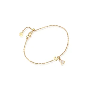 Birthstone & Little Luxe Letter Bracelet (Gold)