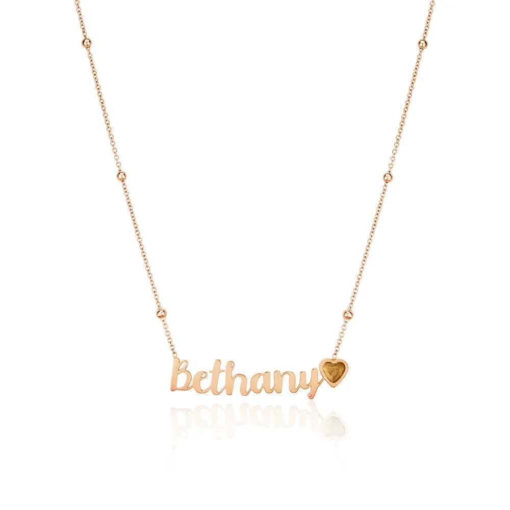 Birthstone Name Necklace (Rose Gold)