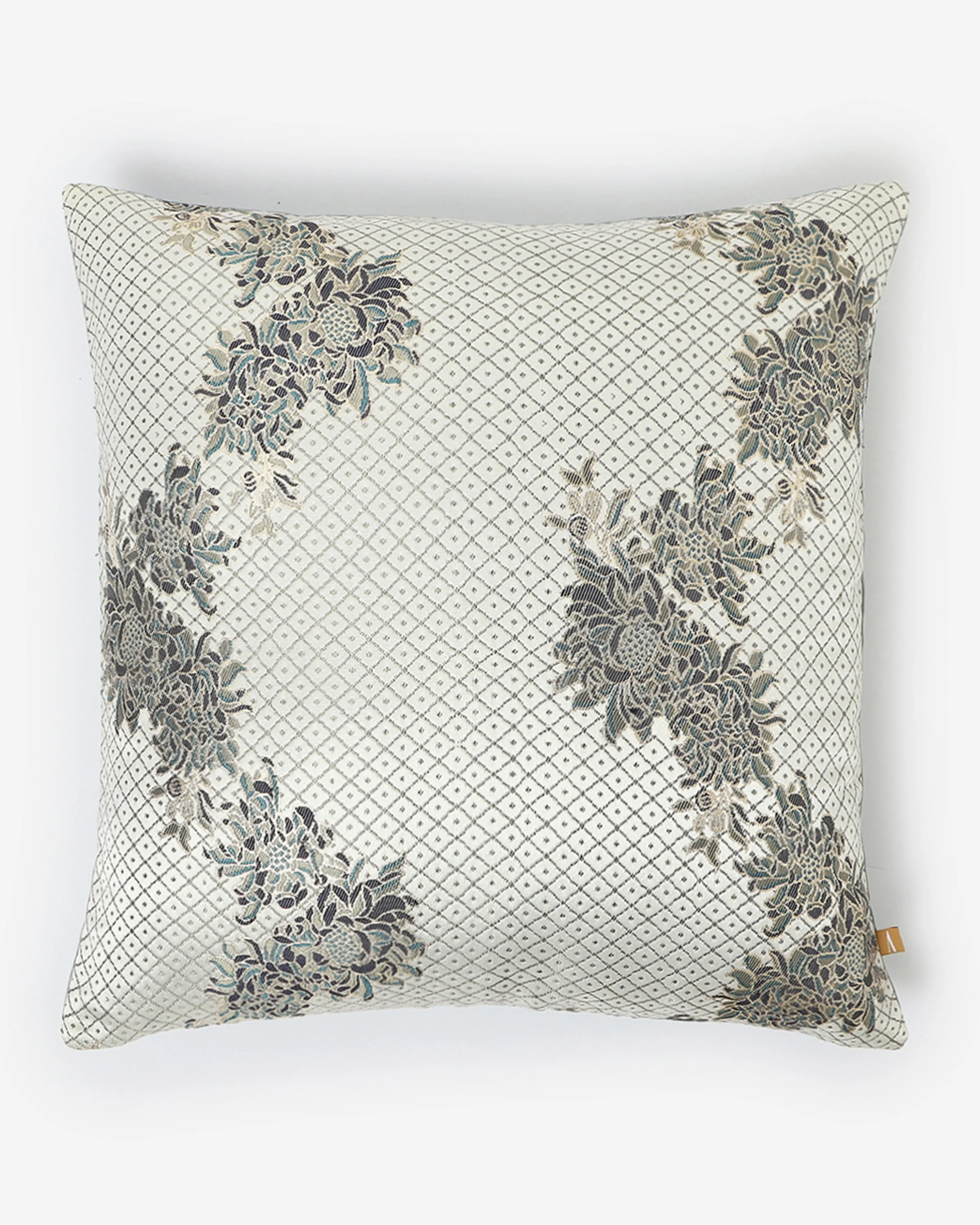 Blue Flower Gyasar Silk Cushion Cover