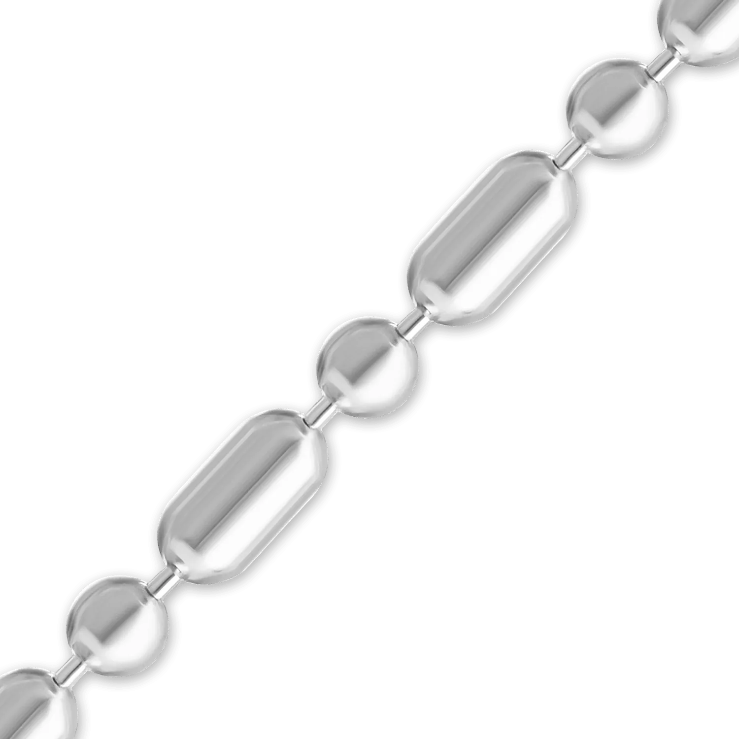 Bulk / Spooled Alternating Cylinder / Round Bead Chain in Sterling Silver (1.20 mm - 2.50 mm)