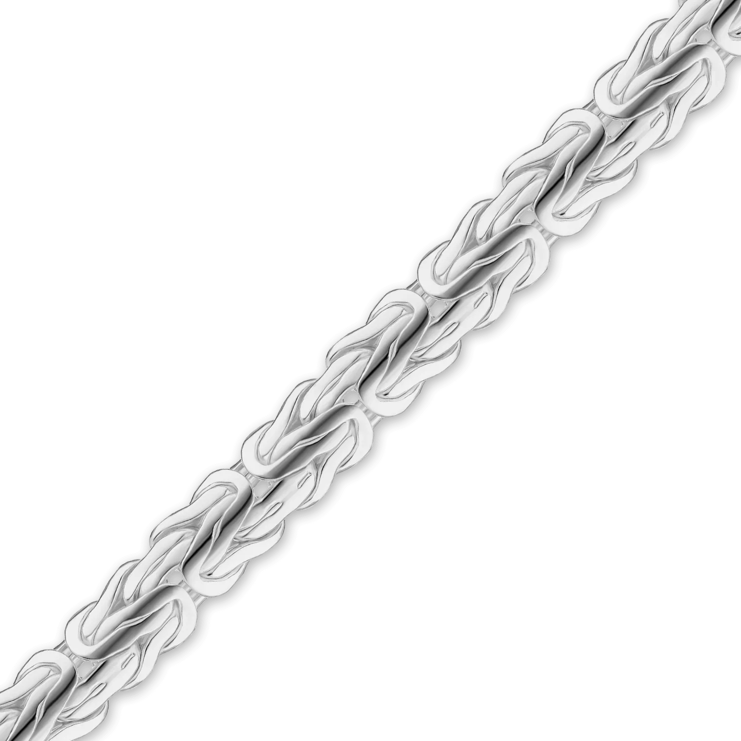 Bulk / Spooled Oval Byzantine Handmade Chain in Sterling Silver (4.00 mm - 6.60 mm)