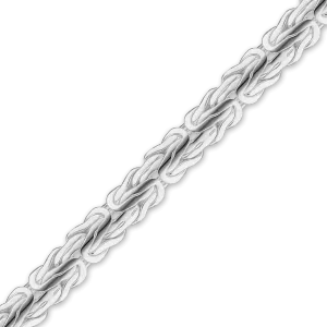 Bulk / Spooled Oval Byzantine Handmade Chain in Sterling Silver (4.00 mm - 6.60 mm)