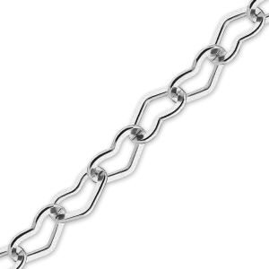 Bulk / Spooled Single Heart Chain in Sterling Silver (1.80 mm - 3.00 mm)