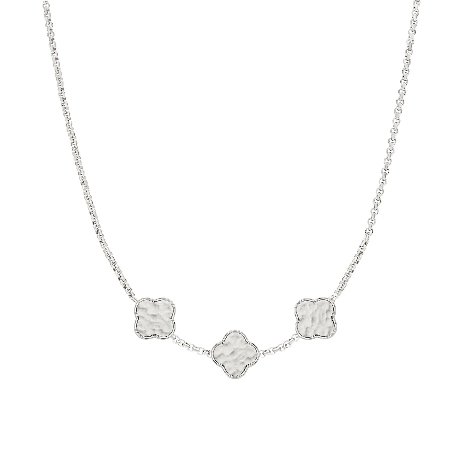 Clover Custom Name Necklace (Silver)