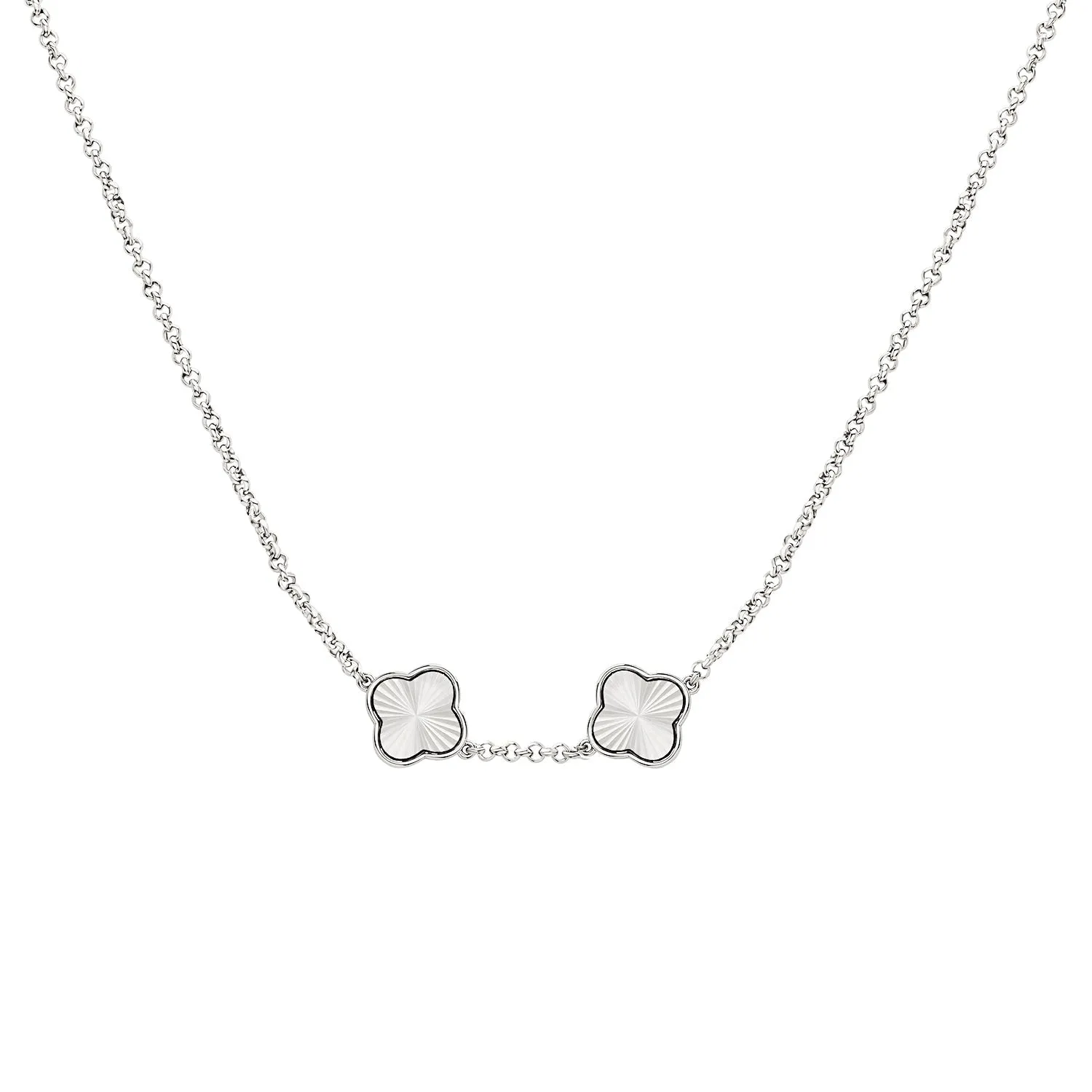 Clover Custom Name Necklace (Silver)