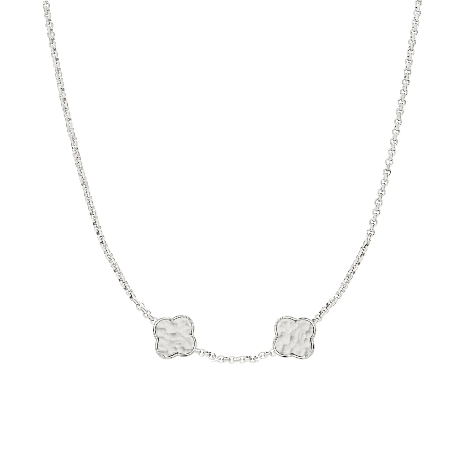 Clover Custom Name Necklace (Silver)