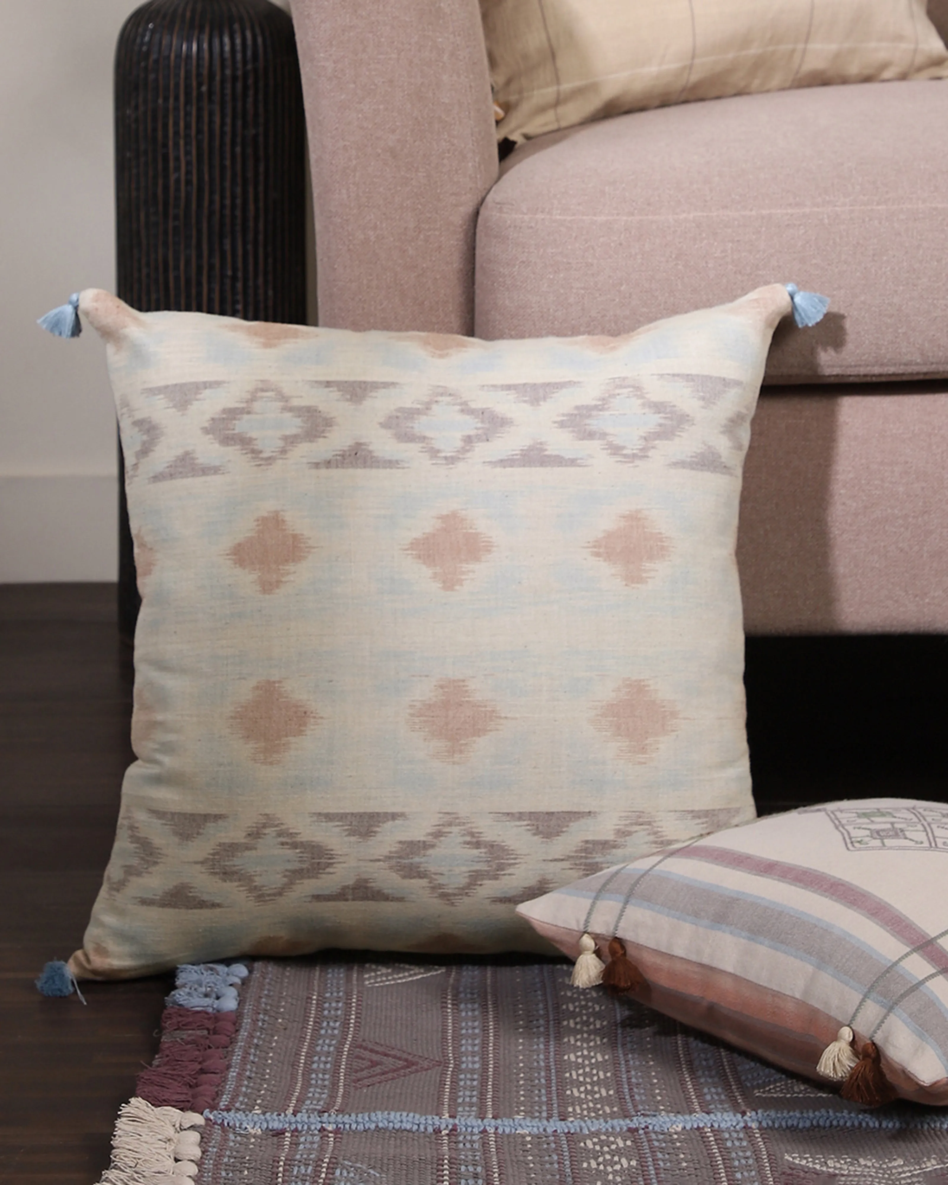 Coco Weft Ikat Cotton Silk Cushion Cover