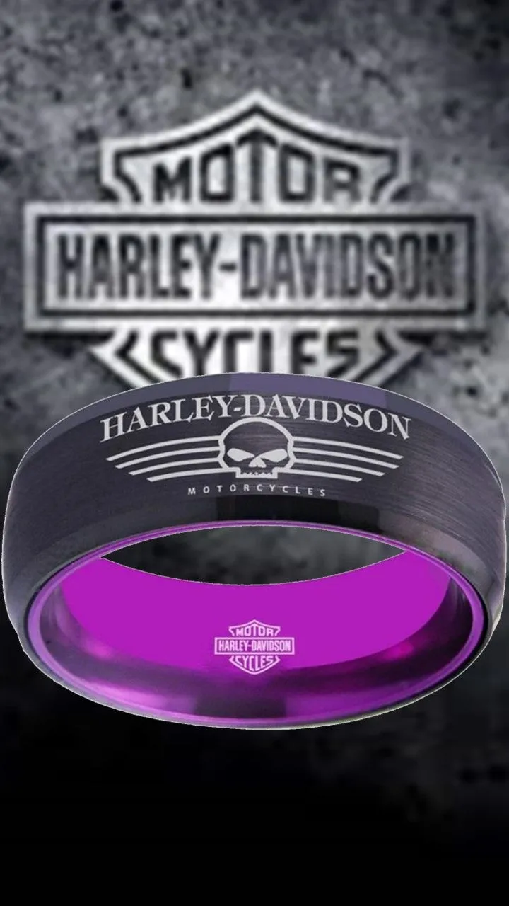 Copy of Harley Davidson Ring Black & Purple Wedding Ring | #HarleyDavidson #motorcycle