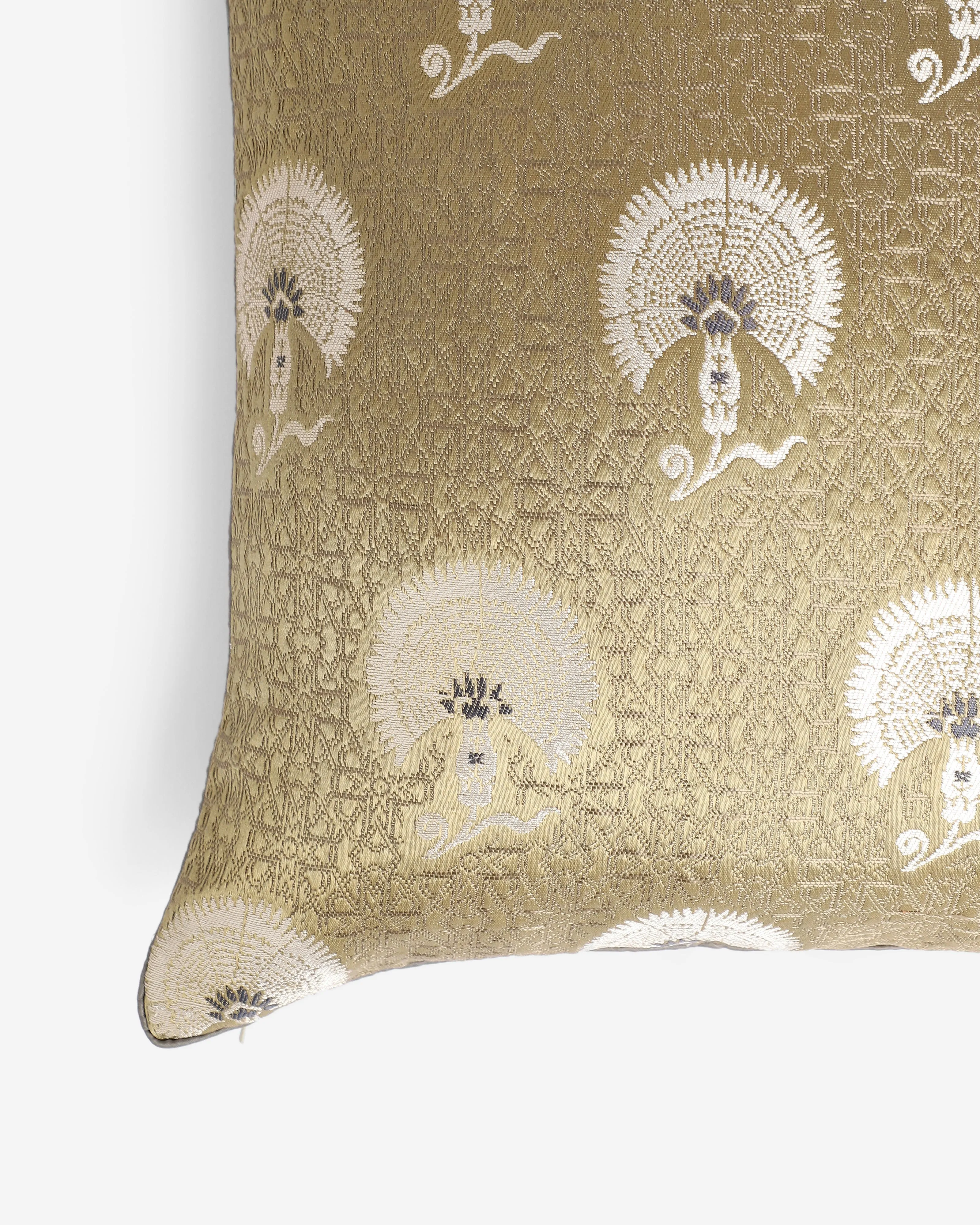 Damla Satin Brocade Silk Cushion Cover