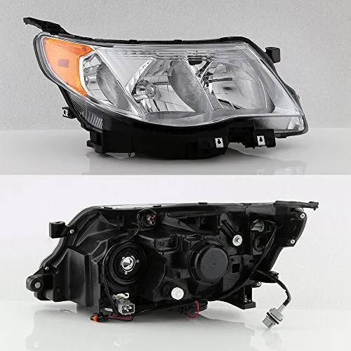 For 2009-13 Subaru Forester Passenger Side Only Halogen Headlights Assembly Chrome Housing Clear Lens