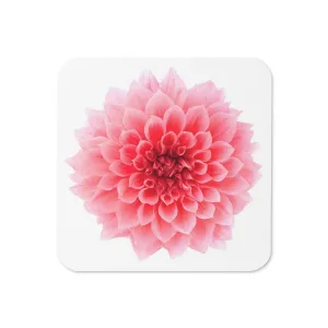 Gloss Coated Cork Backed Coaster - Pink Dahlia