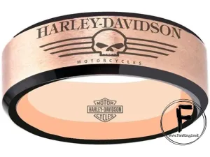 Harley Davidson Ring Rose Gold & Black Wedding Ring | #HarleyDavidson #motorcycle