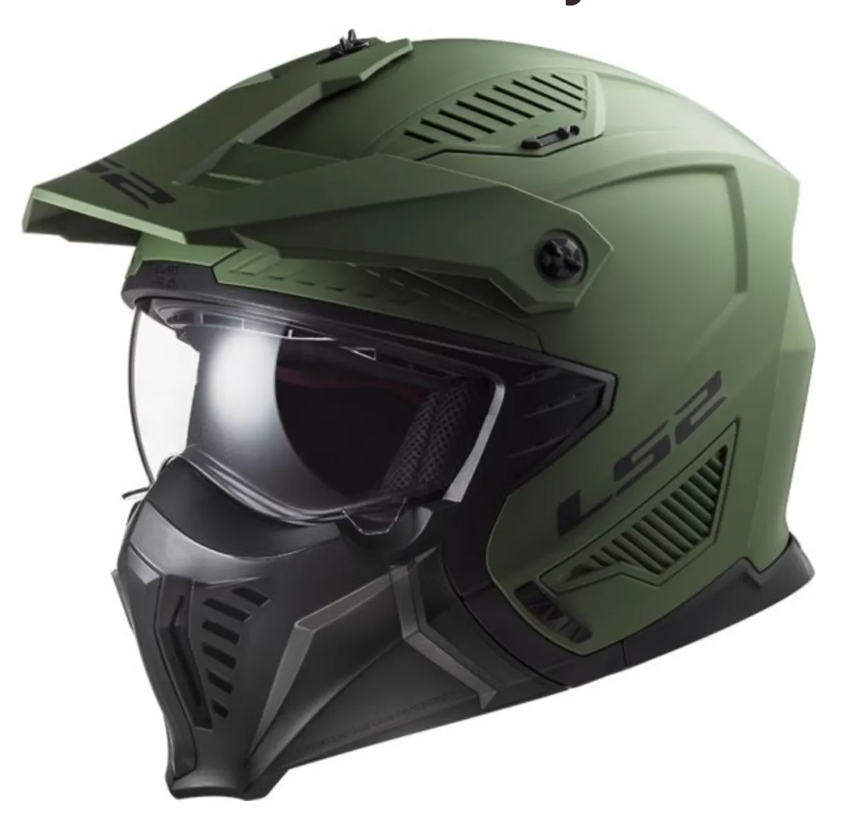 LS2 FF606 Drifter Full / Open Face Motorcycle Helmet Matt Military Green