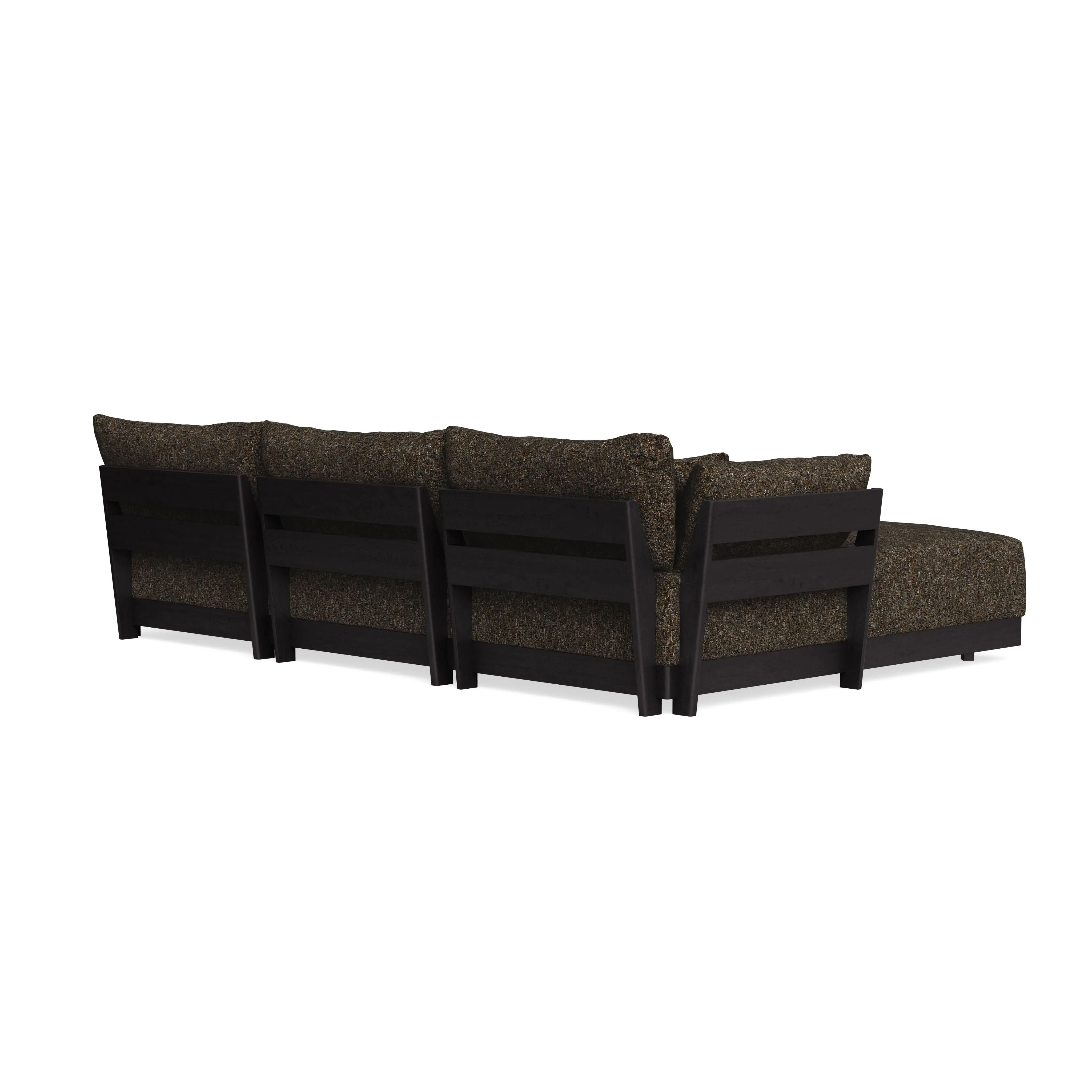 Modular Bondi Black 3-Seater U-Sectional in Phantom | Memory Foam Blend