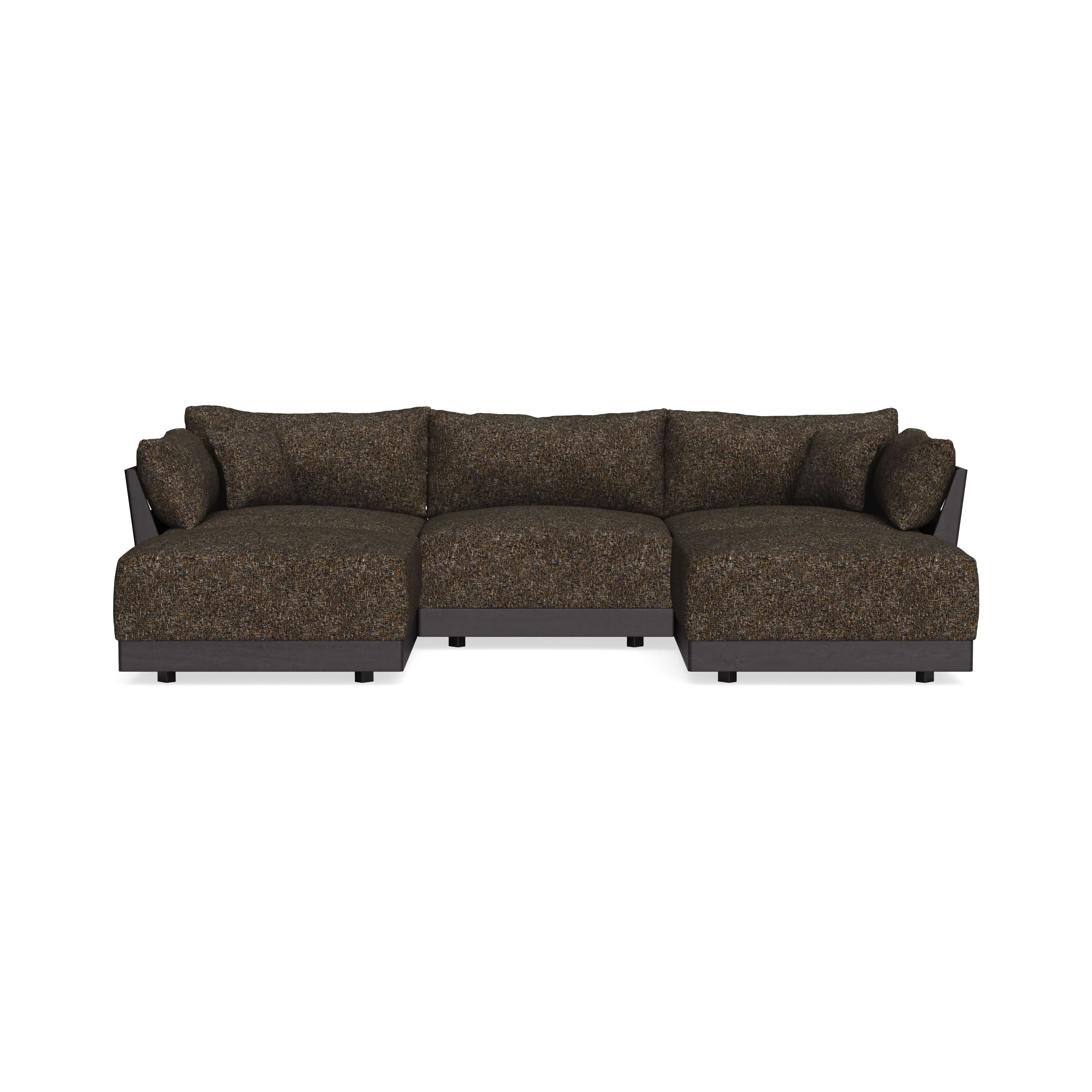 Modular Bondi Black 3-Seater U-Sectional in Phantom | Memory Foam Blend