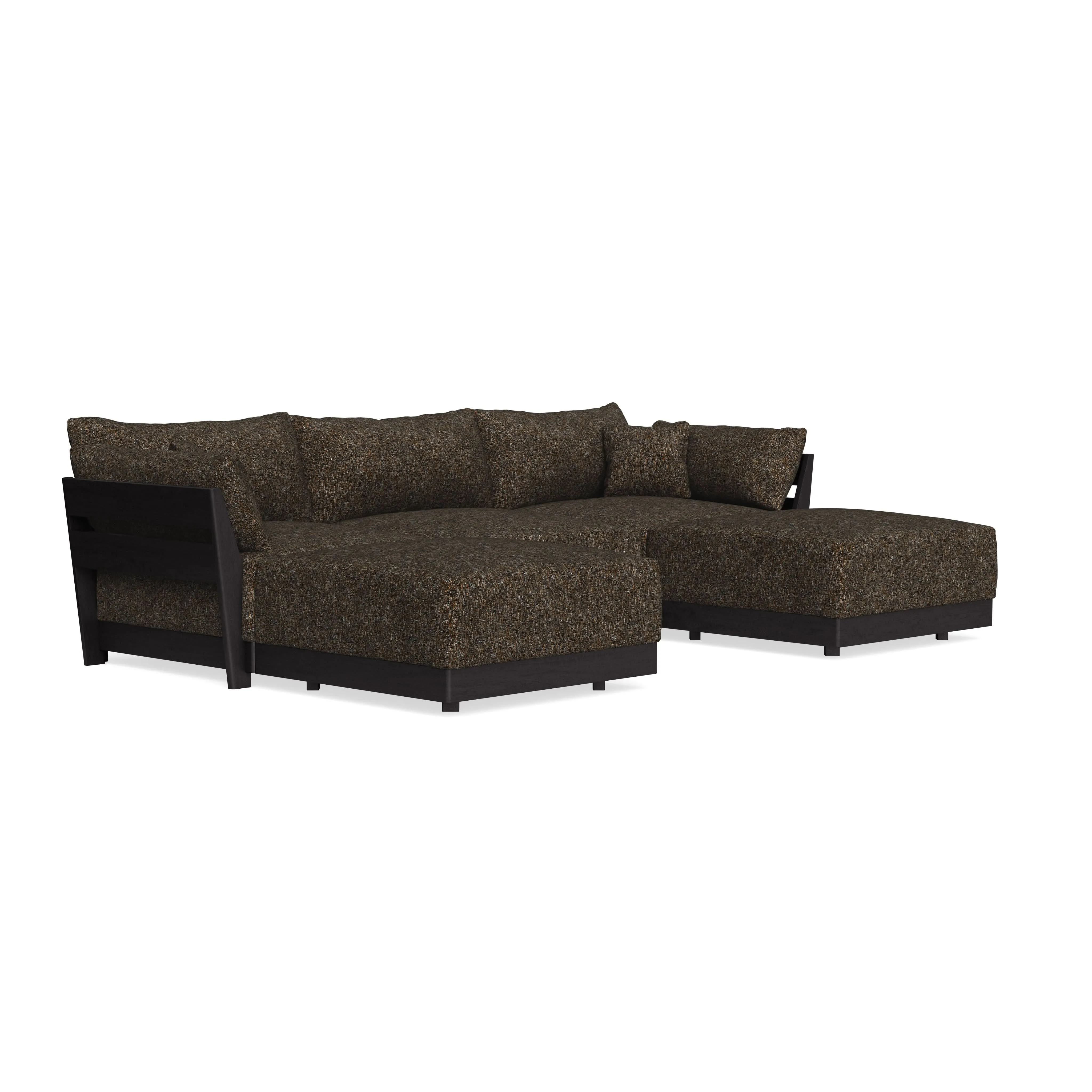 Modular Bondi Black 3-Seater U-Sectional in Phantom | Memory Foam Blend