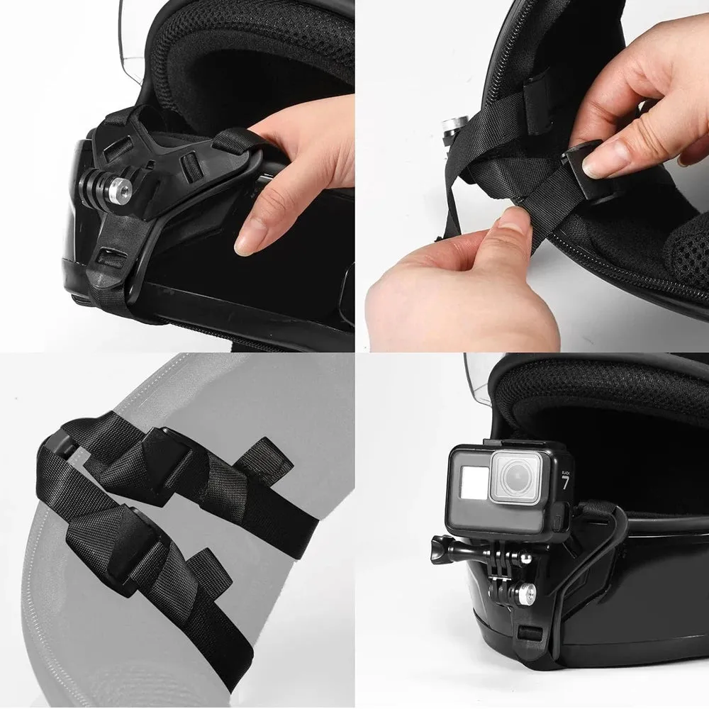 Motorcycle Helmet Chin Strap Mount for GoPro Hero Series and More Action Cameras