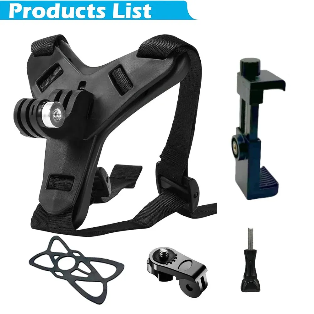 Motorcycle Helmet Chin Strap Mount for GoPro Hero Series and More Action Cameras