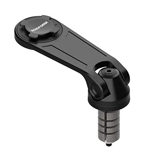 Rokform – Pro Series Motorcycle Stem Phone Mount, Fits Most Sport Bike Center Stems measuring 12-24mm, Secures Phone Via Quad Tab Twist Lock Mount and Built-In Magnet Mount (Black)