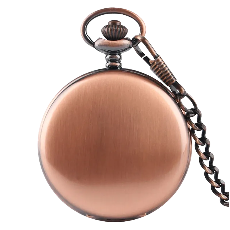 Rose Gold Roman Quartz Pocket Watch